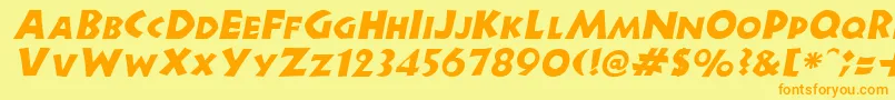 NewellItalic Font – Orange Fonts on Yellow Background