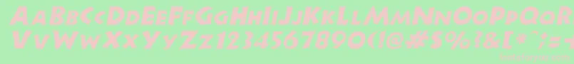 Fonte NewellItalic – fontes rosa em um fundo verde