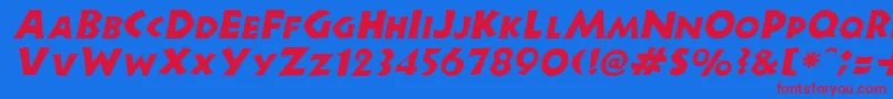 NewellItalic Font – Red Fonts on Blue Background