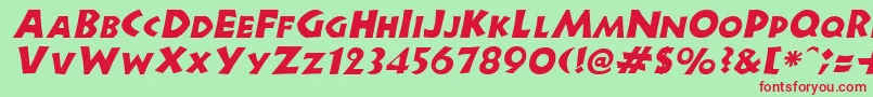 NewellItalic Font – Red Fonts on Green Background