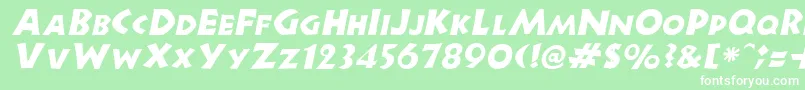 Fonte NewellItalic – fontes brancas em um fundo verde