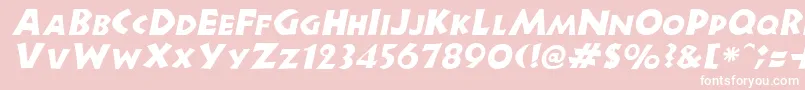 NewellItalic Font – White Fonts on Pink Background