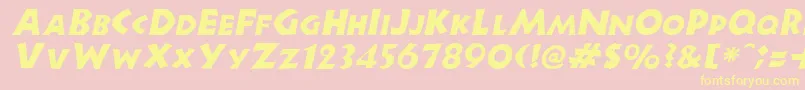 NewellItalic Font – Yellow Fonts on Pink Background