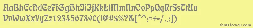 フォントDsetienne – 黄色の背景に灰色の文字