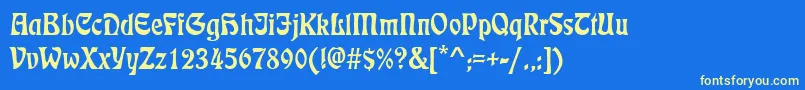 Dsetienne Font – Yellow Fonts on Blue Background