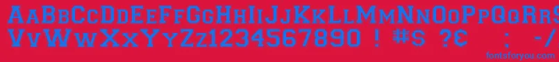 フォントGraduate – 赤い背景に青い文字