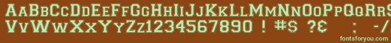 Graduate Font – Green Fonts on Brown Background