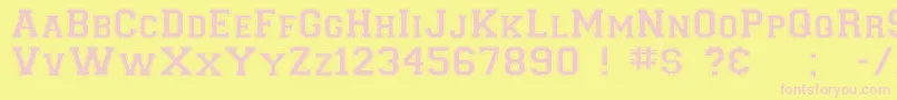 Graduate Font – Pink Fonts on Yellow Background