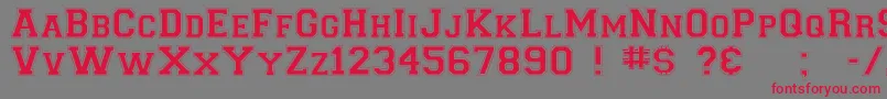 Graduate Font – Red Fonts on Gray Background