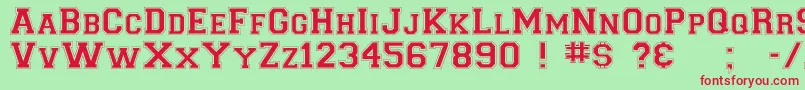 Graduate Font – Red Fonts on Green Background