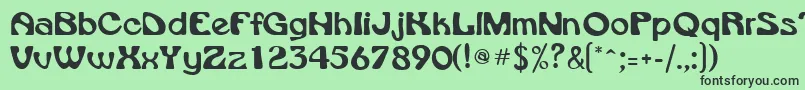 VroomsskRegular-fontti – mustat fontit vihreällä taustalla