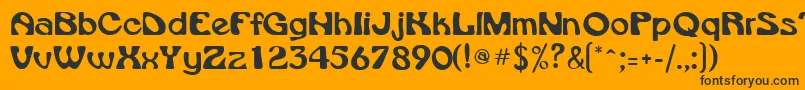 VroomsskRegular-Schriftart – Schwarze Schriften auf orangefarbenem Hintergrund