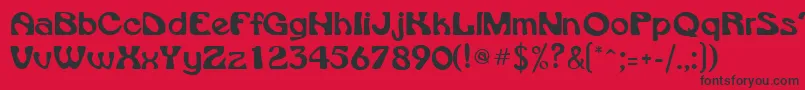 VroomsskRegular-fontti – mustat fontit punaisella taustalla