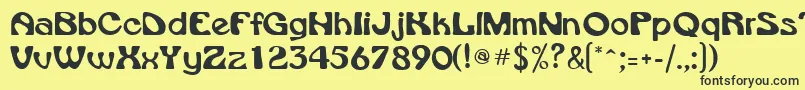 フォントVroomsskRegular – 黒い文字の黄色い背景