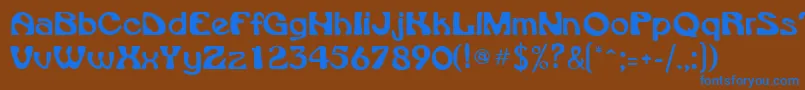 フォントVroomsskRegular – 茶色の背景に青い文字