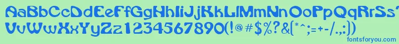 VroomsskRegular Font – Blue Fonts on Green Background