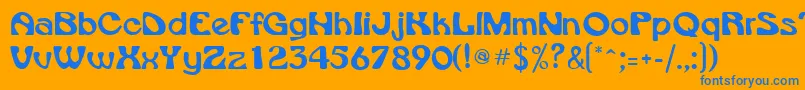 Шрифт VroomsskRegular – синие шрифты на оранжевом фоне