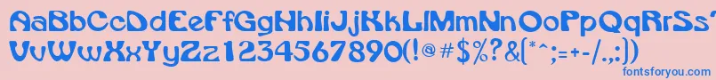 VroomsskRegular-fontti – siniset fontit vaaleanpunaisella taustalla