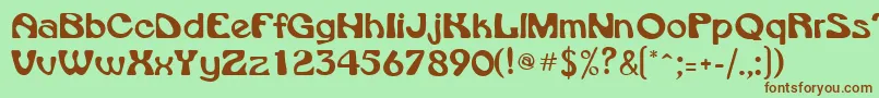 VroomsskRegular-fontti – ruskeat fontit vihreällä taustalla