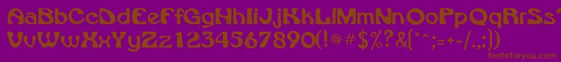 Czcionka VroomsskRegular – brązowe czcionki na fioletowym tle