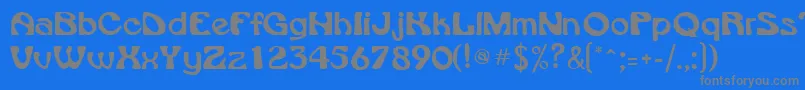 VroomsskRegular-Schriftart – Graue Schriften auf blauem Hintergrund