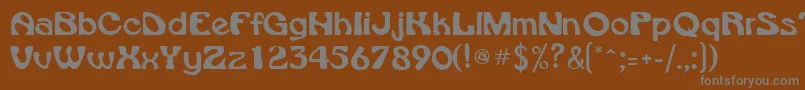 VroomsskRegular-fontti – harmaat kirjasimet ruskealla taustalla