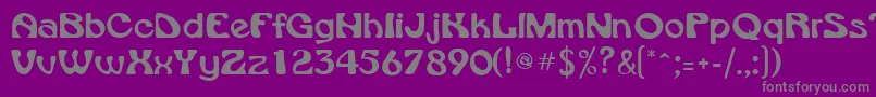 フォントVroomsskRegular – 紫の背景に灰色の文字