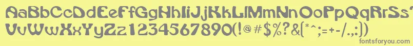 フォントVroomsskRegular – 黄色の背景に灰色の文字