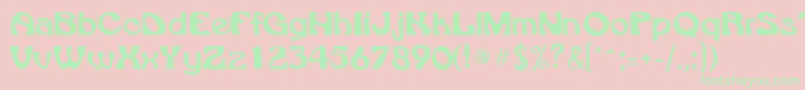 VroomsskRegular-Schriftart – Grüne Schriften auf rosa Hintergrund