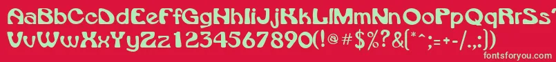VroomsskRegular Font – Green Fonts on Red Background