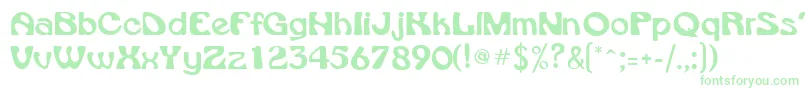 フォントVroomsskRegular – 白い背景に緑のフォント