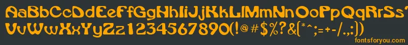 VroomsskRegular-Schriftart – Orangefarbene Schriften auf schwarzem Hintergrund