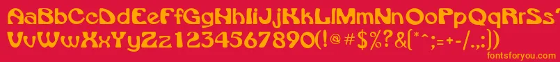 Шрифт VroomsskRegular – оранжевые шрифты на красном фоне