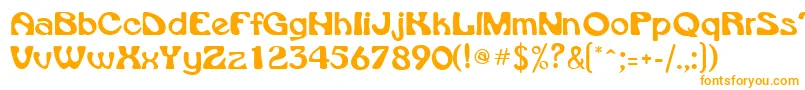 VroomsskRegular-Schriftart – Orangefarbene Schriften auf weißem Hintergrund