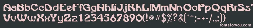 フォントVroomsskRegular – 黒い背景にピンクのフォント