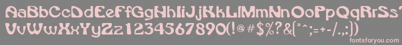 フォントVroomsskRegular – 灰色の背景にピンクのフォント