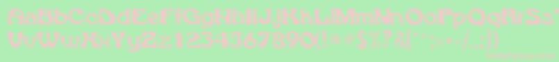 VroomsskRegular-fontti – vaaleanpunaiset fontit vihreällä taustalla