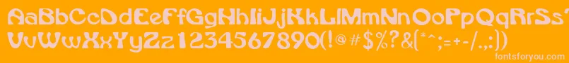 フォントVroomsskRegular – オレンジの背景にピンクのフォント