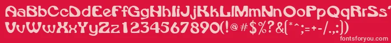 VroomsskRegular-Schriftart – Rosa Schriften auf rotem Hintergrund