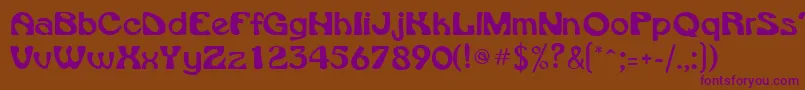 フォントVroomsskRegular – 紫色のフォント、茶色の背景