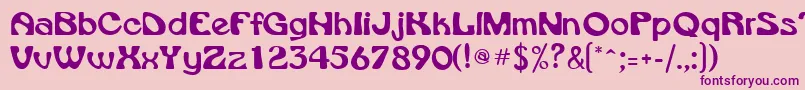 フォントVroomsskRegular – ピンクの背景に紫のフォント