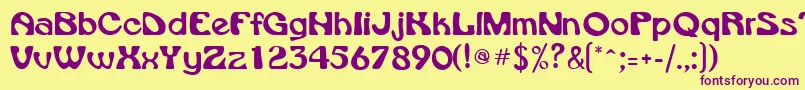 Шрифт VroomsskRegular – фиолетовые шрифты на жёлтом фоне