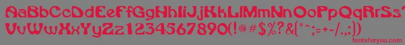VroomsskRegular-fontti – punaiset fontit harmaalla taustalla