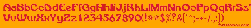 Шрифт VroomsskRegular – красные шрифты на оранжевом фоне