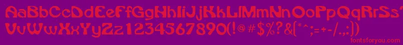 フォントVroomsskRegular – 紫の背景に赤い文字