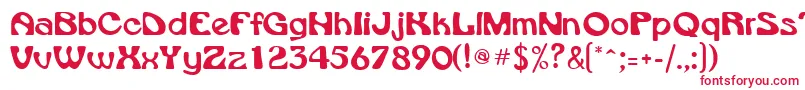 フォントVroomsskRegular – 白い背景に赤い文字