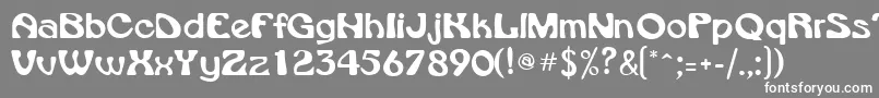 VroomsskRegular-fontti – valkoiset fontit harmaalla taustalla