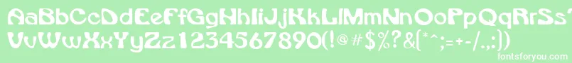 VroomsskRegular-fontti – valkoiset fontit vihreällä taustalla