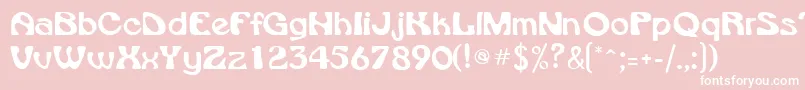 フォントVroomsskRegular – ピンクの背景に白い文字