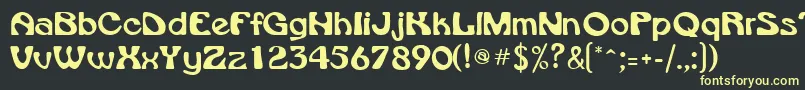 Шрифт VroomsskRegular – жёлтые шрифты на чёрном фоне